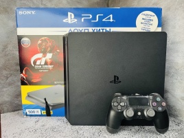 Sony Playstation 4 Slim 500GB CUH-2208A, С коробкой, S/N: 02274526091284681 (PS4, Б/У, Чистая)