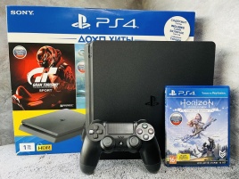 Sony Playstation 4 Slim 1TB CUH-2208B, С коробкой, S/N: 15274526769543016  (PS4, Б/У)