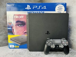 Sony Playstation 4 Slim 1TB CUH-2208B, С коробкой, S/N: 02274526101490987  (PS4, Б/У, Без игр)