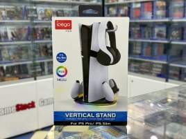 PS5 Подставка для консоли и двух геймпадов, с функцией подзарядки (PEGA PG-P5S045H)