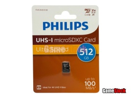 Карта памяти microSD 512Gb Philips, High Speed, Class10 UHS-I U3 V30 A1, R/W 130MB/s