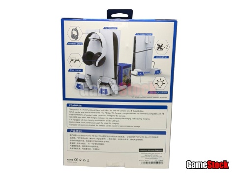 PS5 Подставка для консоли и двух джойстиков, c охлаждением и док-станцией (PEGA PG-P5S023) фото 2