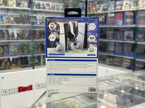 PS5 Подставка для консоли и двух геймпадов, с функцией подзарядки (PEGA PG-P5S045H) фото 2