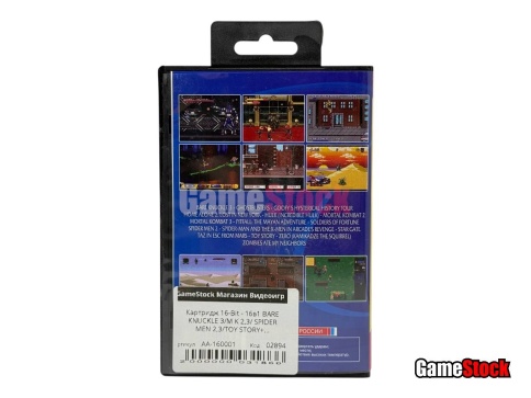 Картридж 16-Bit - 16в1 BARE KNUCKLE 3/M K 2,3/ SPIDER MEN 2,3/TOY STORY+... фото 2