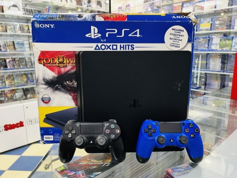 Sony Playstation 4 Slim 500Gb CUH-2108A,С коробкой, S/N: 02274524541400794  (PS4, Б/У) фото 2