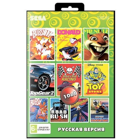 Картридж 16-Bit - 10в1 BUBSY 1,2 /DONALD  /MR. NUTZ +.. фото 1