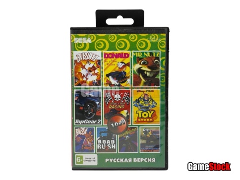 Картридж 16-Bit - 10в1 BUBSY 1,2 /DONALD  /MR. NUTZ +.. фото 1