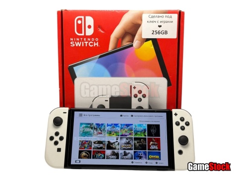 Игровая приставка Nintendo Switch Oled White (Б/У, Прошита, 256GB, S/N: XTJ10717625281, Полный комплект) фото 1