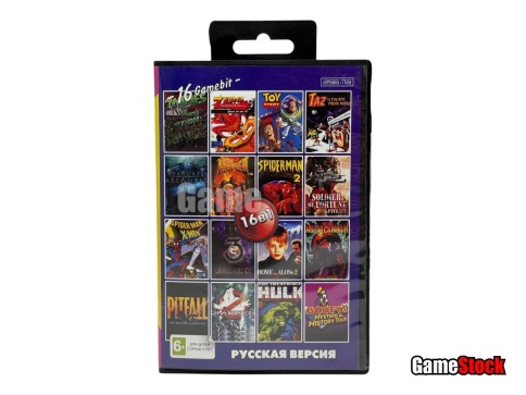 Картридж 16-Bit - 16в1 BARE KNUCKLE 3/M K 2,3/ SPIDER MEN 2,3/TOY STORY+... фото 1